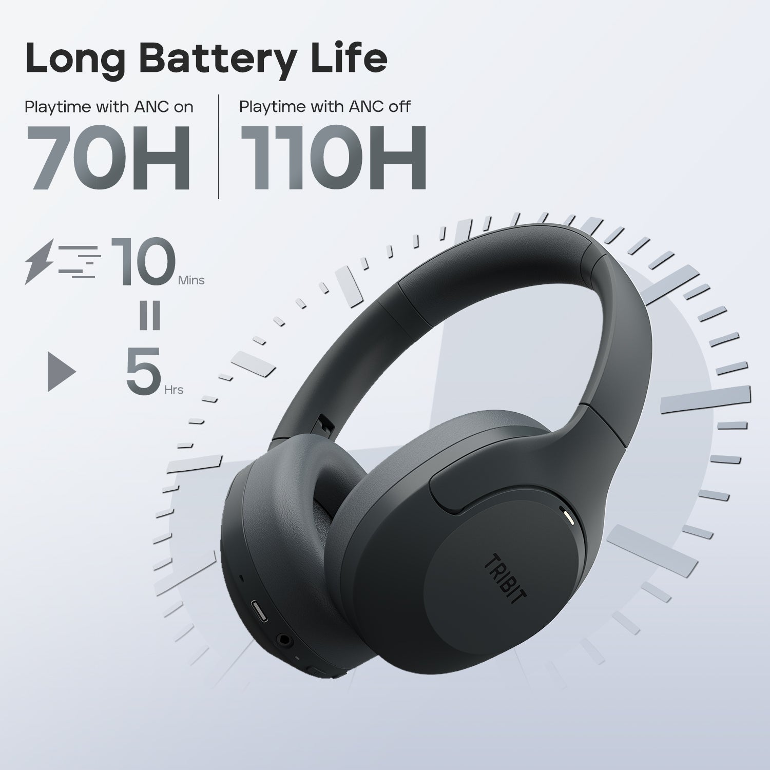 TRIBIT QuietPlus 81 Wireless Over-Ear Headphones
