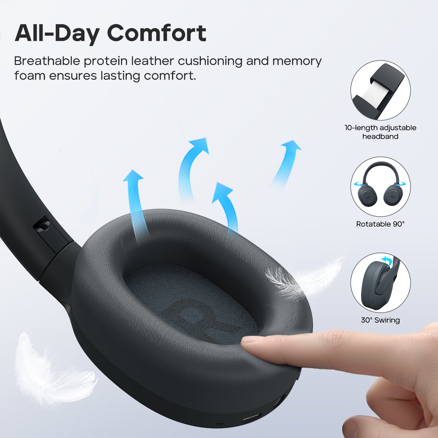 TRIBIT QuietPlus 81 Wireless Over-Ear Headphones